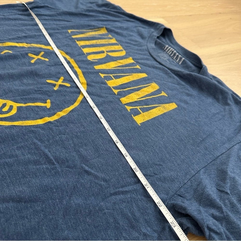 Nirvana Band Tee Tshirt XXL Blue Yellow Smiley Face Rock Classic Cotton Grunge - Picture 5 of 5
